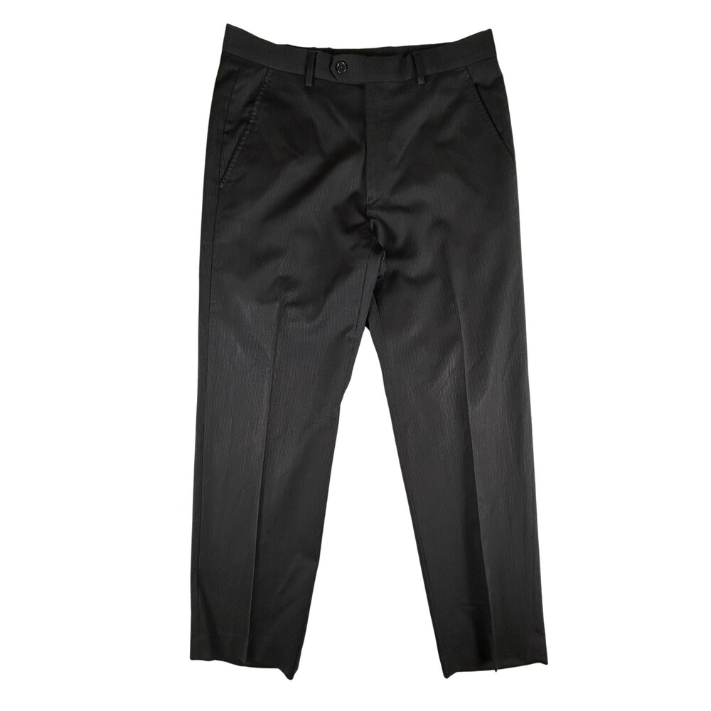 Alfani Pants Mens 32x32 Gray Slim Fit Wool Dress Trousers Modern Office Formal